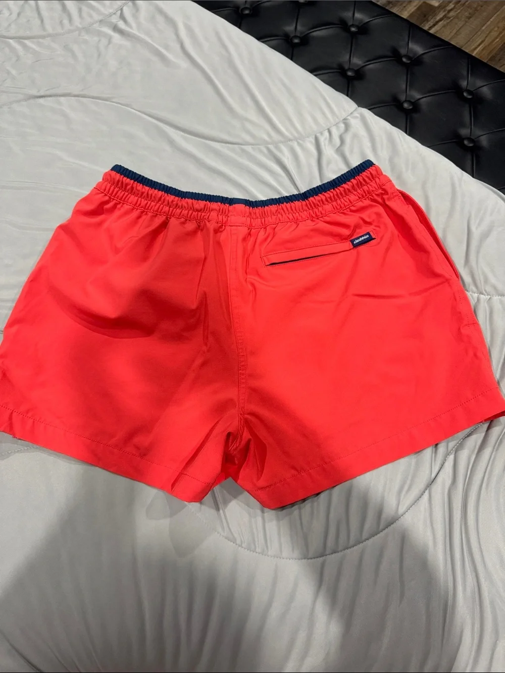 Men’s Chubbies 4” Red Swim Shorts with Elastic Waist
